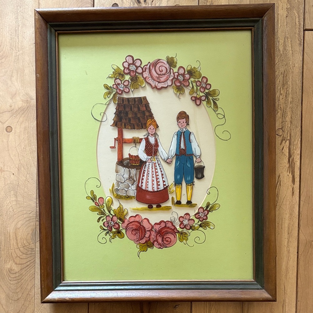 Vintage hand painted glass
